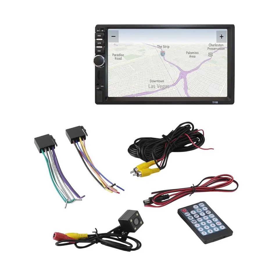 

HD Touch Screen Bluetooth 7inch In Dash DVD 12V 2 Din Car Stereo Radio FM Function AUX USB MP3 MP5 Player Support TF woth camera