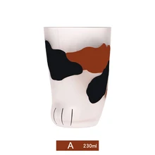 Симпатичная кошачья лапа матовая стеклянная чашка молочная кружка Тигровая Кожа узор кофейная чашка подарок FP8