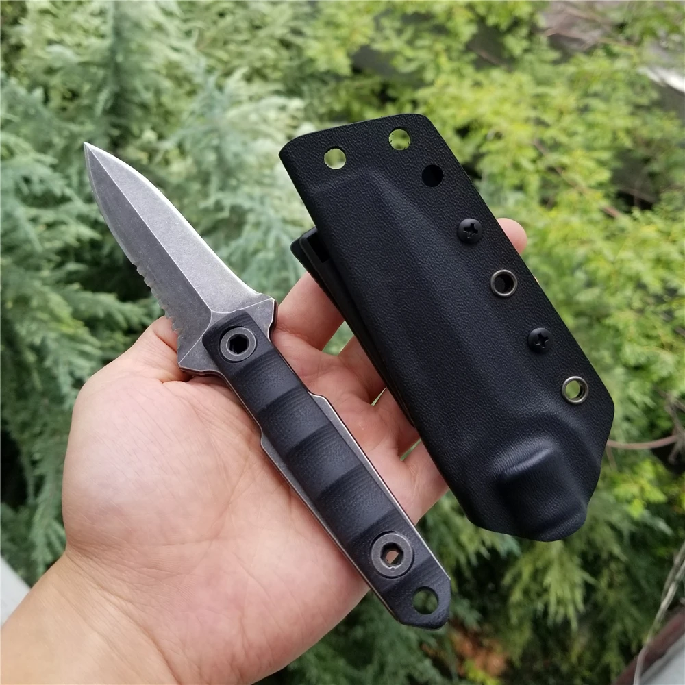 

D2 fixed blade camping survival diving leggings hunting knife blade tactical double serrated knifes zakmes tools flipper knife