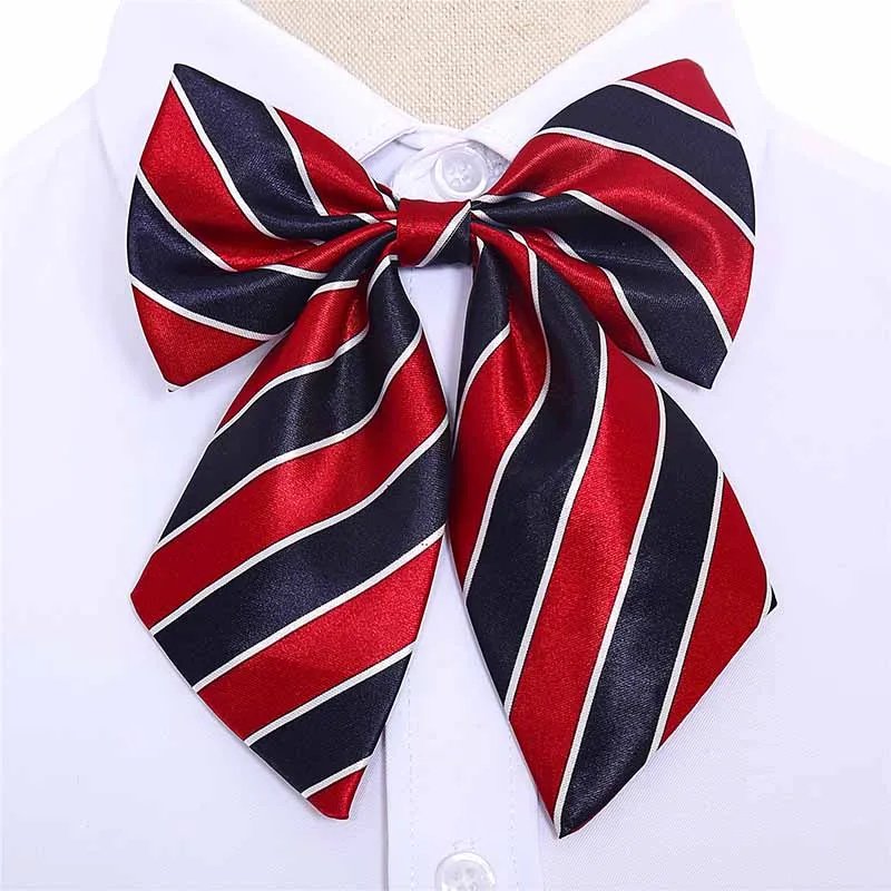 

2018 New Silk Butterfly Neck Wear Accessories Korean Cravat 1PC Striped High Quality Vintage Women Bow Ties Stewardess Bowties