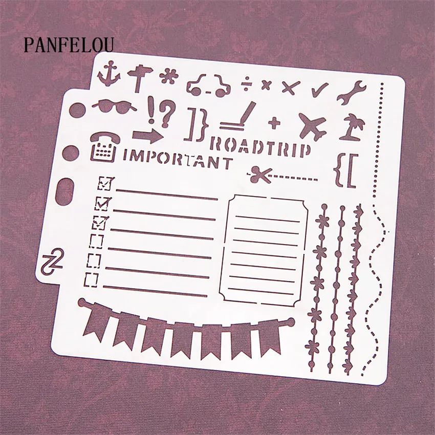 

Travel records scrapbook stencils spray plastic mold shield DIY cake hollow Embellishment printing lace ruler Valentine's Day