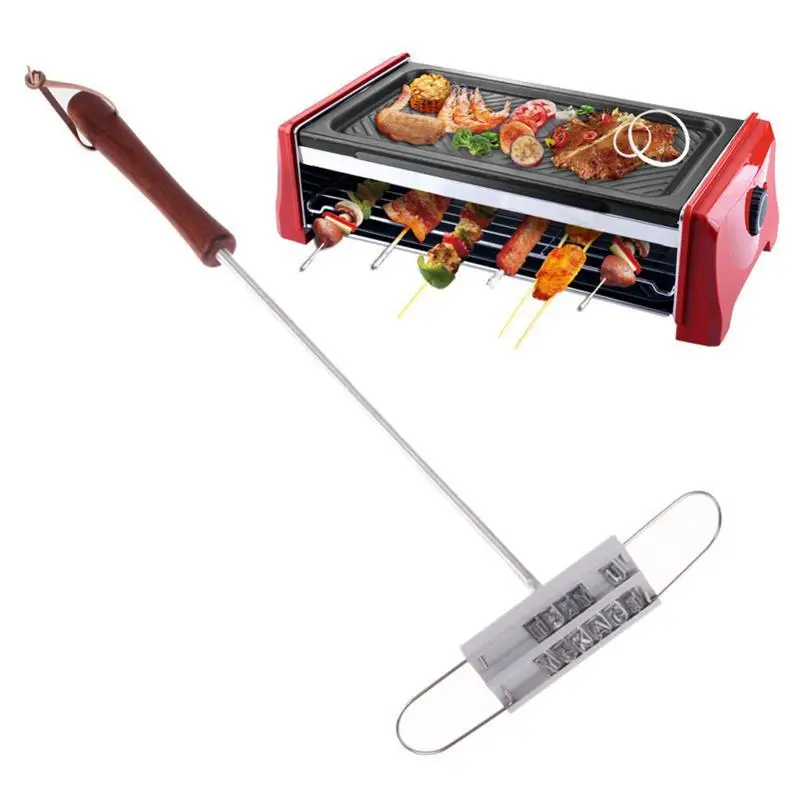 

1Pc High Quality 55 Letters Barbecue Letter Printed BBQ Steak Tool Meat Grill Forks Barbecue Tool Accessories DIY BBQ Tools