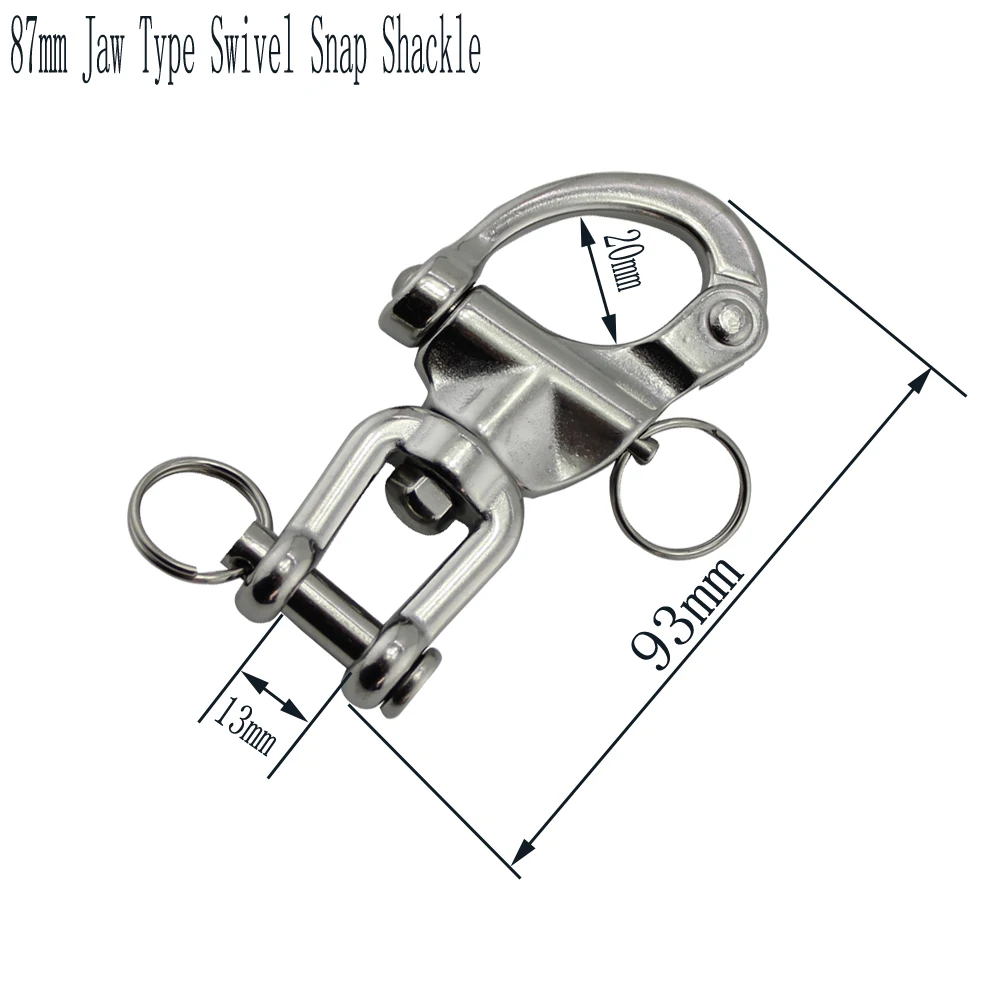 Buy 87mm Stainless Steel Jaw Swivel Snap Shackle Quick