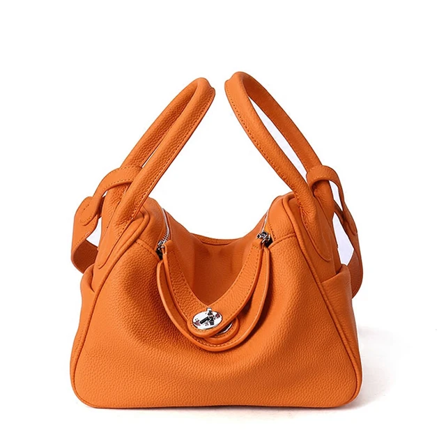 2018 Cow Genuine Leather Famous Designer Women Casual Tote Bags Handbags Hobo Shoulder Bag Solid High Capacity Hobos Bags Purse