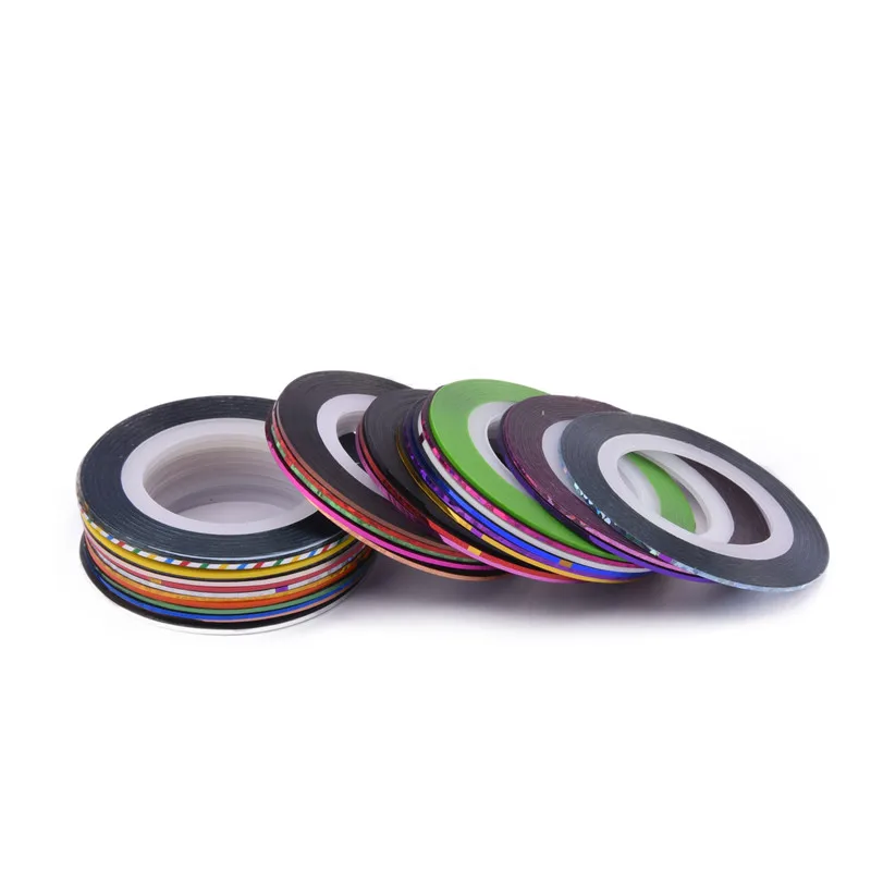 

ROSALIND Nail Rolls Accessories Nail Art Striping Tape 30pcs/lot Rolls Mixed Colors Gel Line Art Tips Decoration Beauty