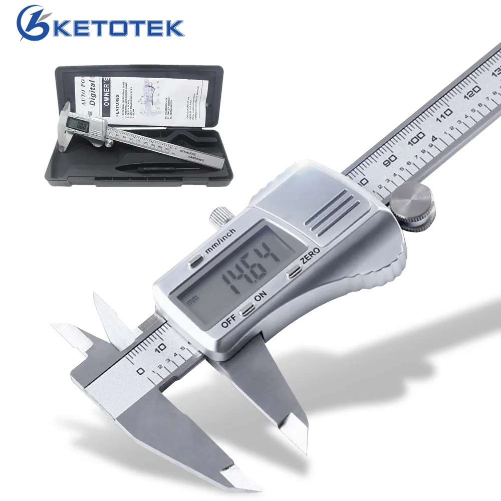 

150mm 6 inch LCD Digital Electronic Stainless Steel Vernier Caliper Gauge Micrometer Measuring Tool