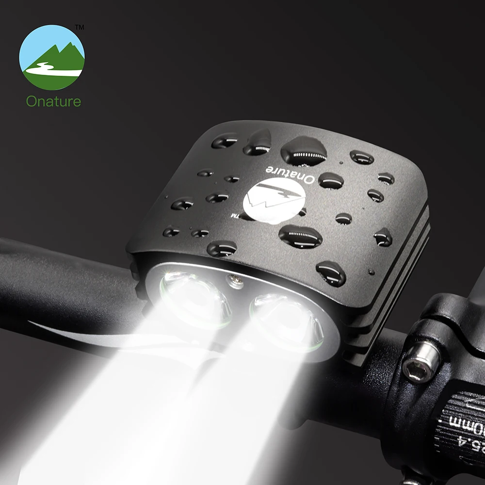 

Powerful mtb light 2000 lumen including battery and charger run time 12 hours good night riding lamp led mountain bike light