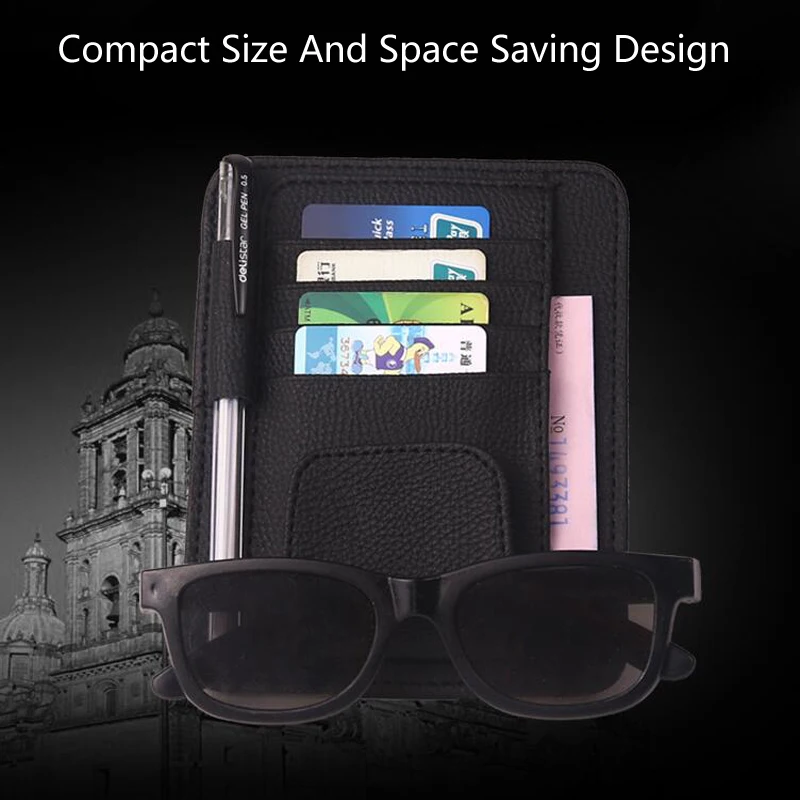 1x Car Glasses Holder Clip Card Storage Bag For Lada Granta Vaz Kalina Priora Niva Samara 2 2110 Largus 2107 2106 4x4 2114 2112