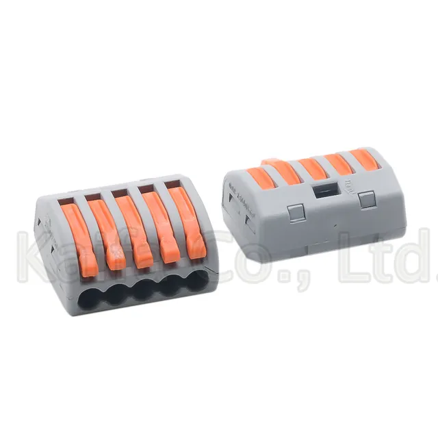 WAGO Type 222-412 222-413 222-415 Compact Wire Wiring Connector Conductor Terminal Block With Lever 0.08-2.5mm2 214 218 SPL-2 3 -