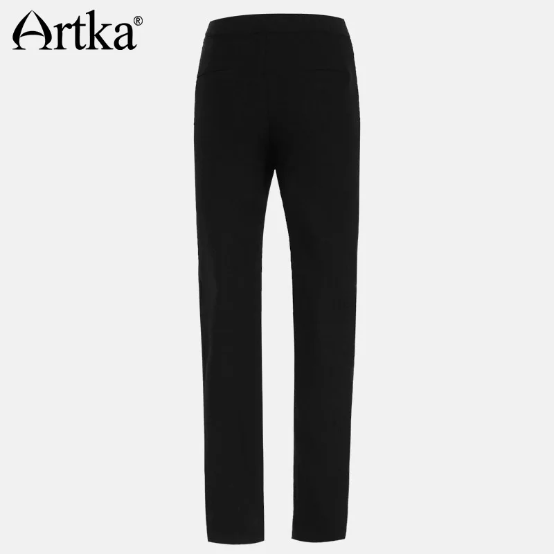ARTKA женские зимние брюки осенние женские брюки повседневные Черные Брюки женские элегантные брюки размера плюс спортивные штаны KA10473Q
