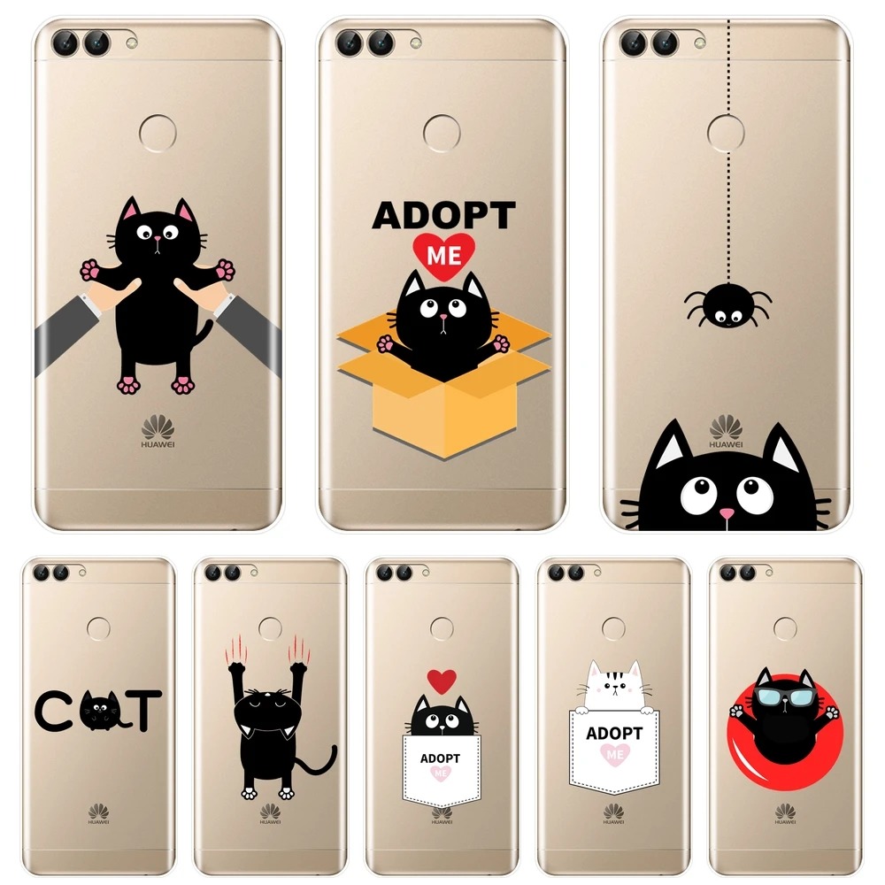 

Back Cover For Huawei P9 Lite Mini P10 Plus P20 Pro P Smart Cute Cat Soft Silicone Phone Case For Huawei P8 P9 P10 P20 Lite 2017