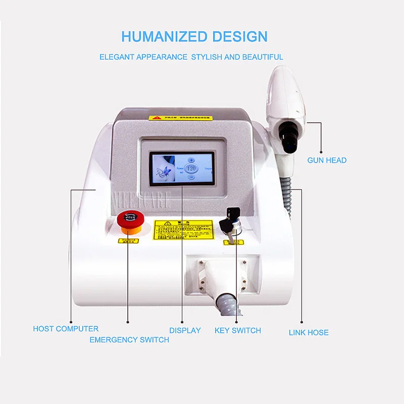 1064nm 532nm 1320nm ND Yag лазерная татуировка удаление лица Массажер тату и удаление бровей Лазерная тату-машинка с красным острым