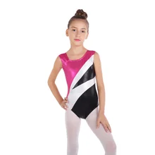 Гимнастический балетный гимнастический костюм для девочек; Детский костюм высокого качества без рукавов; костюм с цветным сочетанием