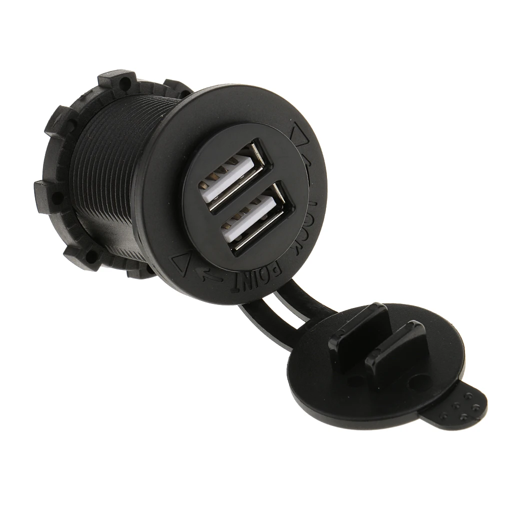 5V Dual Port Car USB Charger Power Outlet For Truck ATVs Car Boat Mobile Phones Digital Camera USB 2.0 Over-Charging Protection