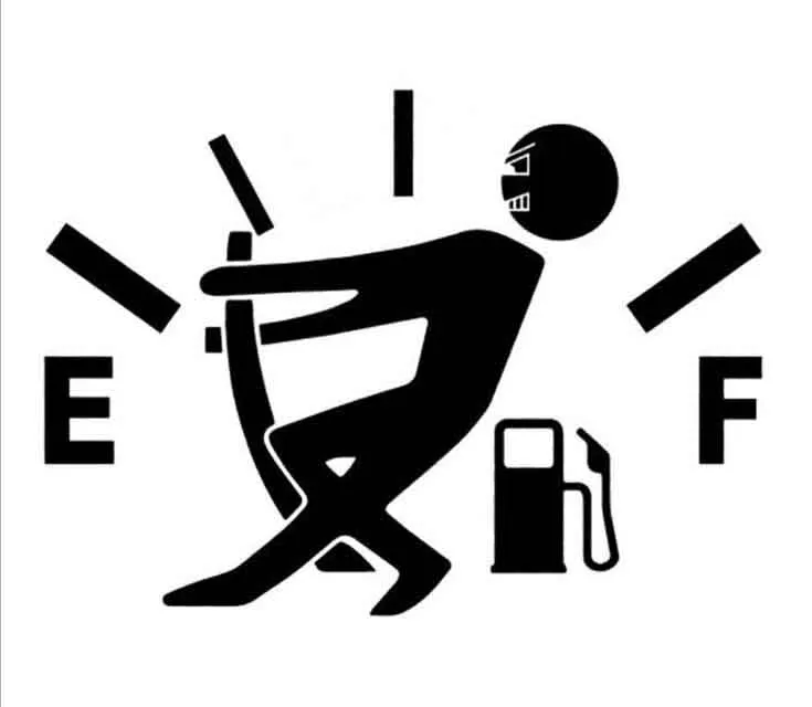 12*9cm Car Styling Car Sticker High Gas Consumption Decal Fuel Gage Empty Funny Vinyl JDM Sticker for Car Fuel tank cover