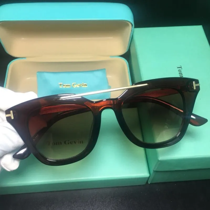 Высококачественные модные зеркальные солнцезащитные очки для мужчин, фирменный дизайн, TF солнцезащитные очки для женщин, UV400 Oculos De Sol Feminino с коробкой - Цвет линз: C4