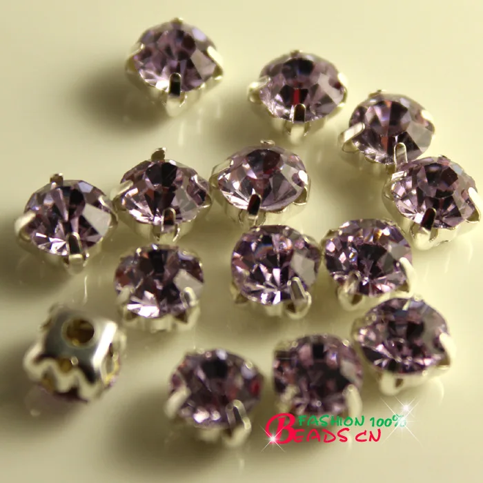5 Sew On Crystal Glass Diamante Rhinestones Silver Setting 4 10mm NEW 6 8
