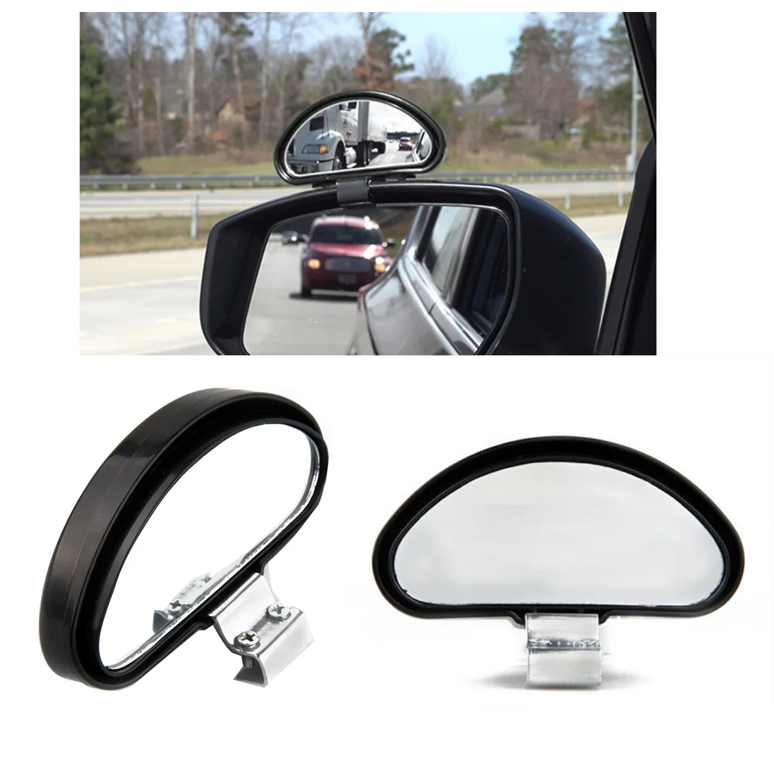 

Dewtreetali Car Rearview Auxiliary Mirror Coach Reversing Adjustable Wide Angle View Blind Spot Back Mirror Universal For Honda