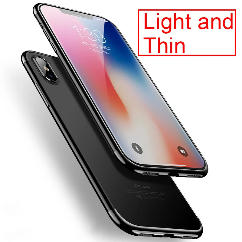 TOMKAS Luxury Case For iPhone X 10 Phone 7 8 6 Cases Transparent Cover Plating TPU Fitted Case For iPhone X 8 7 6 6S Plus (9)
