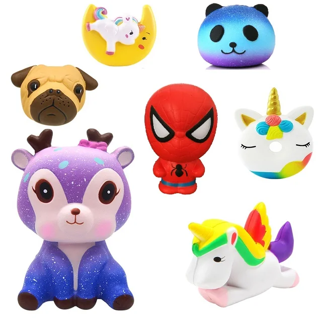 New Unicorn Deer Dog Squishies Slow Rising Jumbo Kid Toys Animal Squishy Slow Rising Phone Straps Sweet Scented Bread Cake Toy