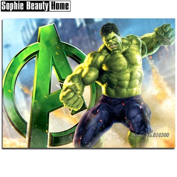 

Real 5D Diamond Cross Stitch Diy Full Diamond Painting Kits Diamond Embroidery Stars Superman Hulk&Captain Needlework Art 188176
