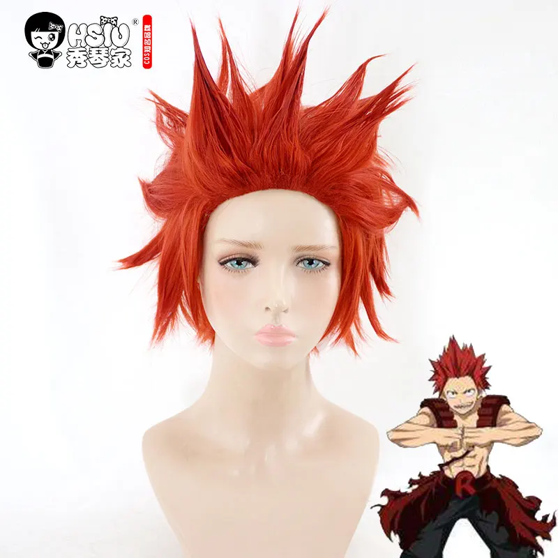 HSIU NEW High quality Eijiro Kirishima Cosplay Wig My Hero Academy