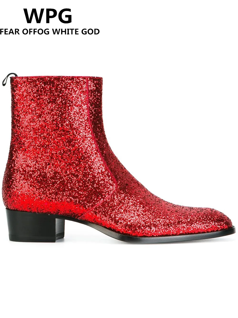 

WPG Top quality NEW style RED flash Coat of paint men shoes luxury brand Chelsea mens western motorcycle boots shoes
