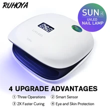 Ruhoya УФ светодиодная лампа для сушки ногтей машина для отверждения ногтей Гель-лак машина Смарт Сенсор 10/30/60S Защита Сушилка для ногтей, УФ-гель