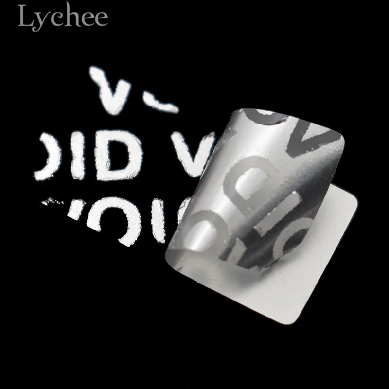 Lychee 100pcs 2cmx1cm Void Blank Security Label Stickers English Letter PVC Decals DIY Sign Stickers Decoration