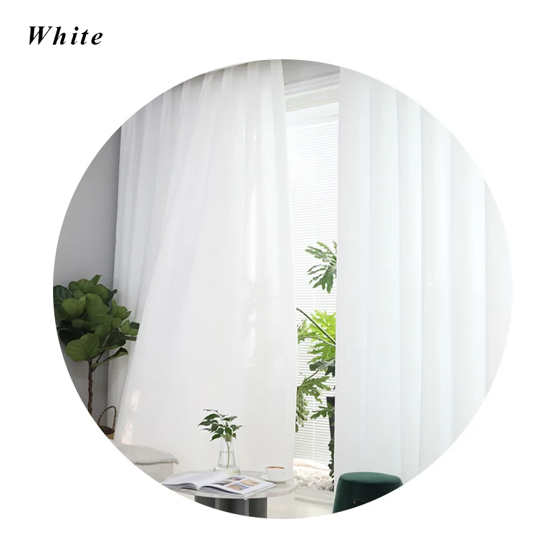 Белые занавески для гостиной, мягкие, домашний декор, отвесные, из искусственного льна, вуаль, современная простота, занавески для спальни - Цвет: White
