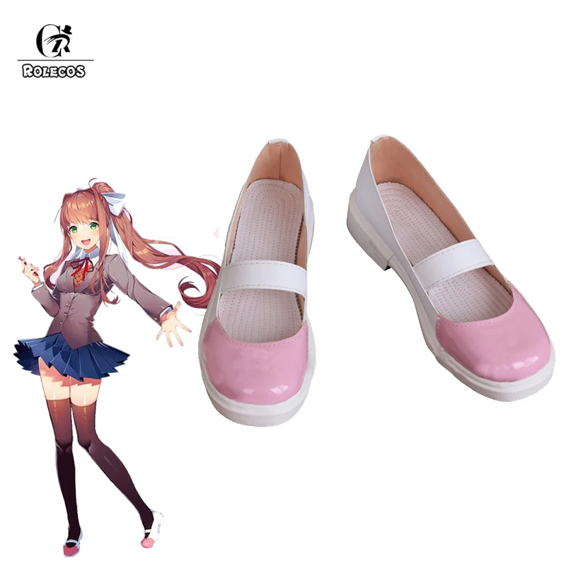 

ROLECOS Game Doki Doki Literature Club Cosplay Shoes M Cosplay Shoes School Uniform Shoes