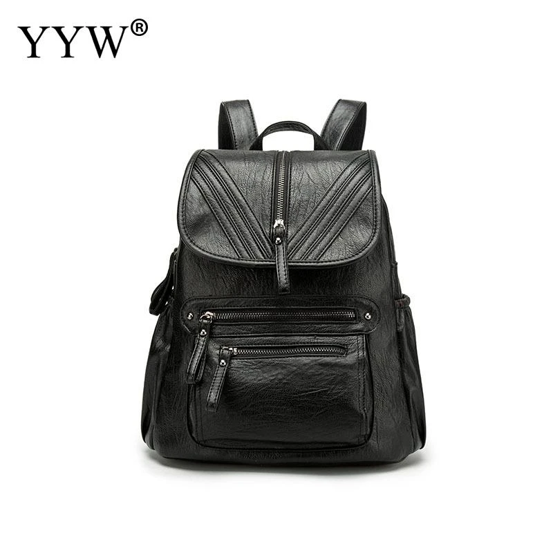 Mochila impermeable de lujo para mujer 2018, de Cuero de vaca real con diseño de cremallera, mochila negra de viaje para chica de gran capacidad|Mochilas| - AliExpress