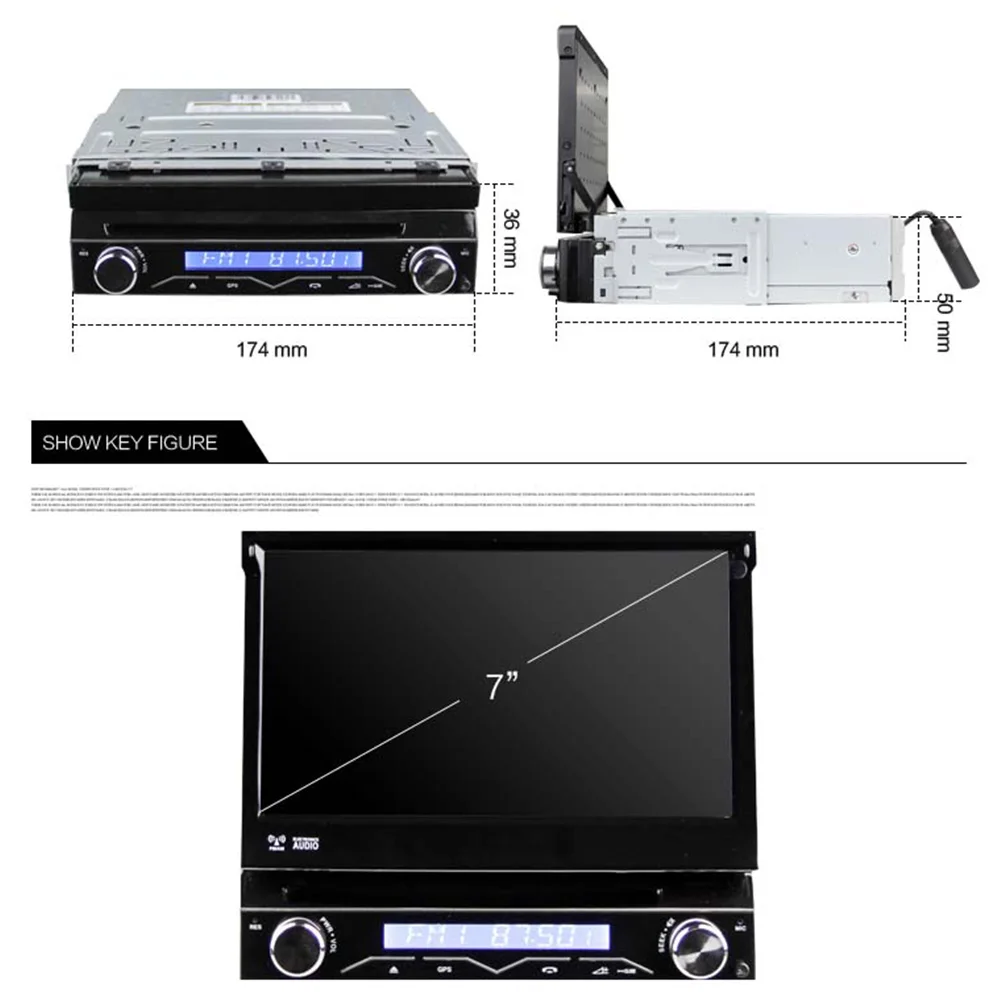 Perfect Eunavi Universal 7" 1 Din 2G RAM Android 6.0 Quad Core Car DVD Radio Stereo GPS Navigation With WIFI Steering wheel control 3