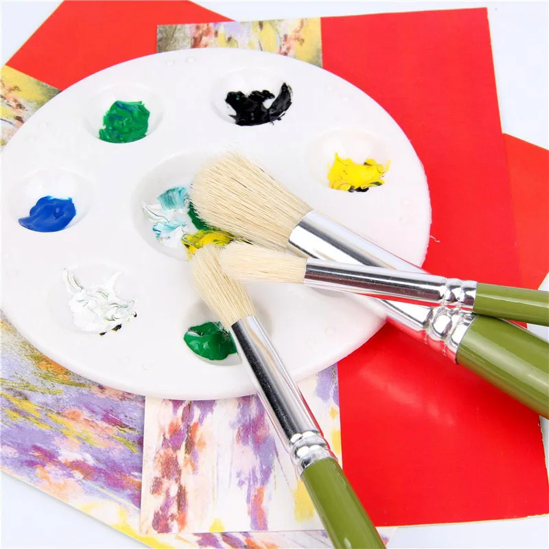 6pcs/Set Factory direct pig mane oil paint brush set round brush bristle peak art supplies Brush Set Drawing paint brushes