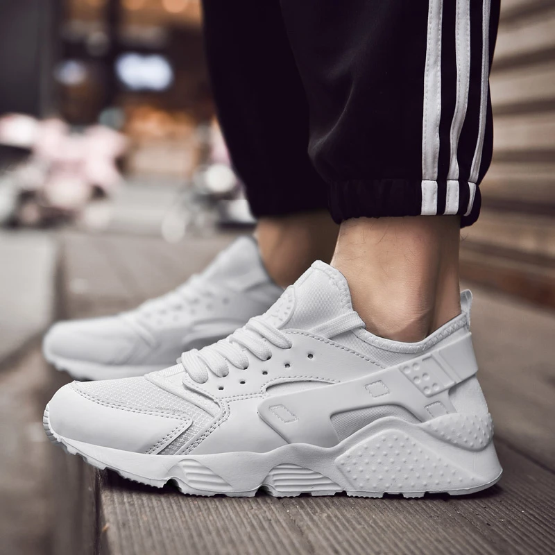

SUROM Unisex Sneakers Breathable Casual Shoes Men White Mesh Lightweight Flats 35~47 Big Size Men & Women Sneakers Red Lace Up