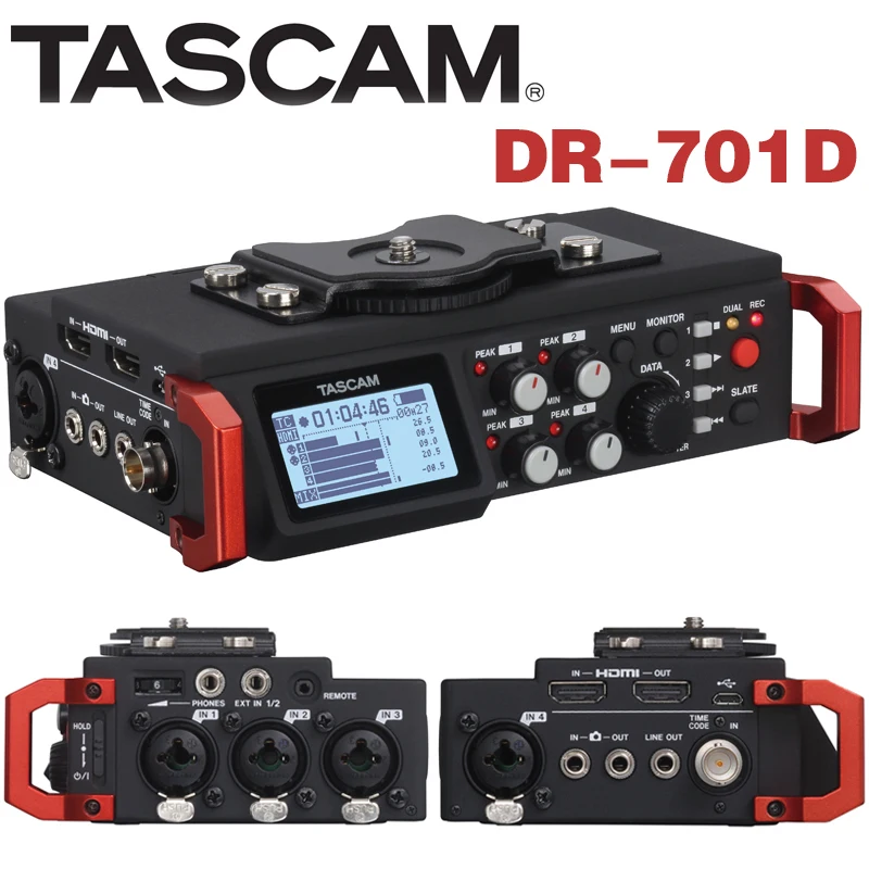 Tascam Dr 701d Linear Pcm Recorder Mixer Untuk Dslr Kamera Smpte Kode Waktu Portable Audio Sistem Produksi Video