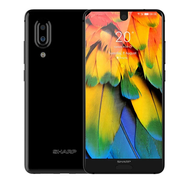 SHARP AQUOS S2 C10 мобильный телефон Android 8,0 4G смартфон 5,5 дюймов FHD+ Snapdragon 630 Восьмиядерный телефон 4 Гб+ 64 ГБ NFC мобильный телефон - Цвет: Черный