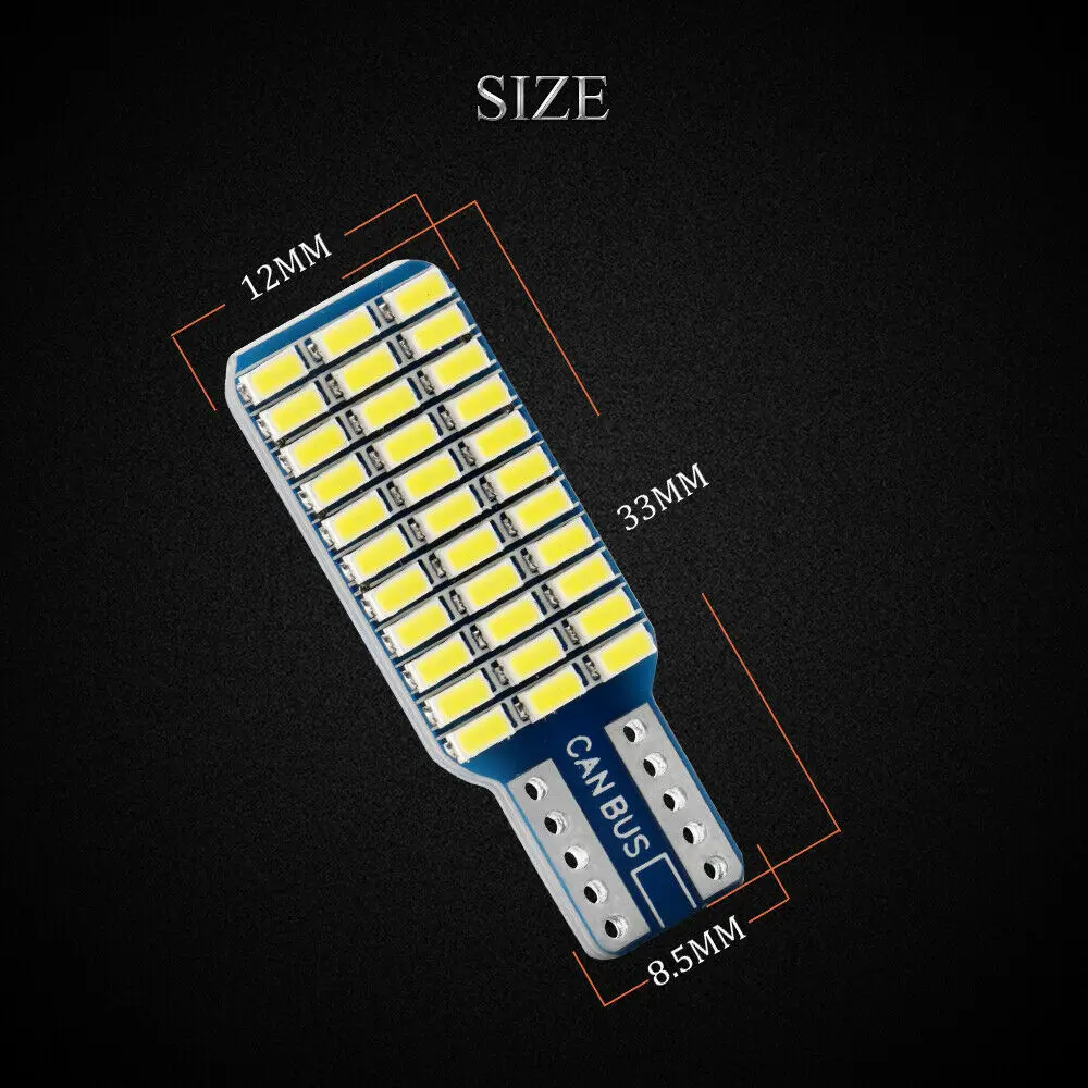 CO светильник T10 192 194 168 W5W светодиодный лампы 33 SMD 3014 Автомобильный задний светильник s купольная лампа белый DC 12V Canbus безотказные автомобильные аксессуары