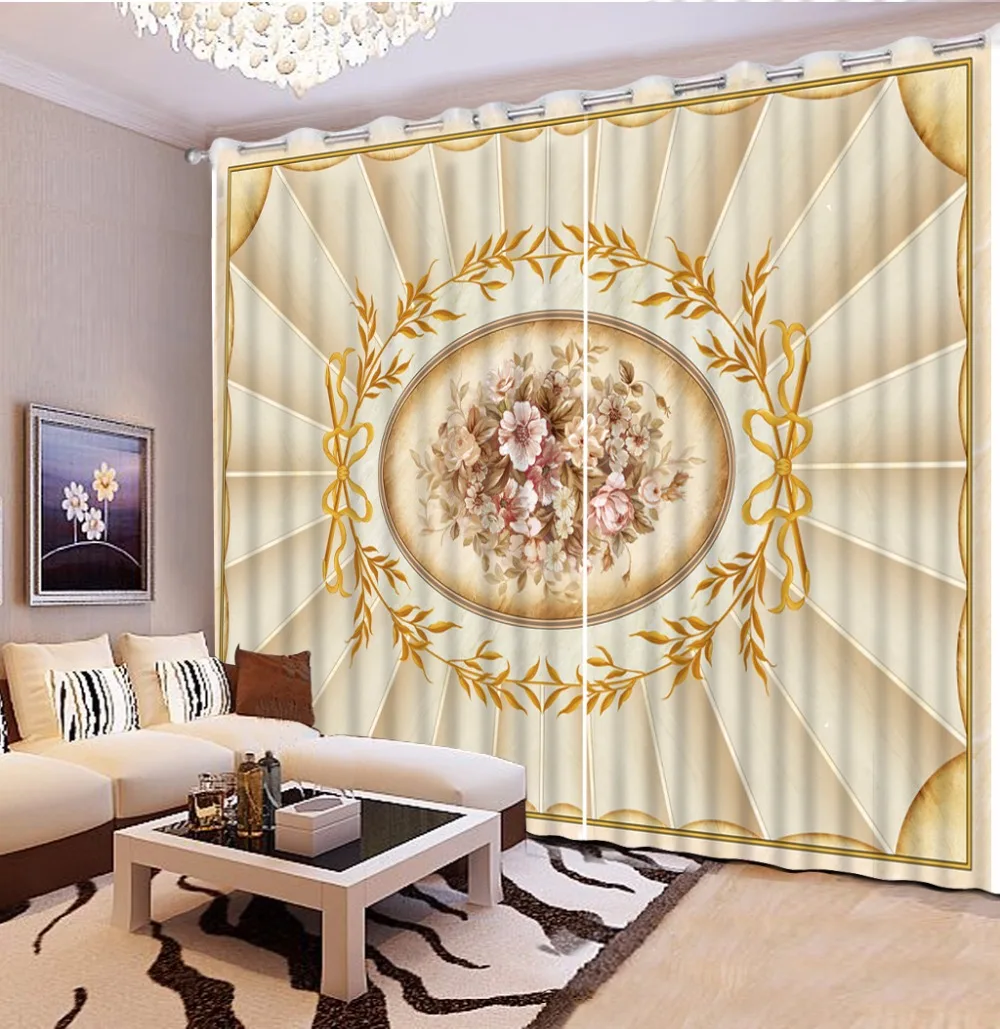 

3D Curtain Custom Any Size Flower Pattern Curtains For Bedroom Curtain Living Room Bathroom Curtain Blackout