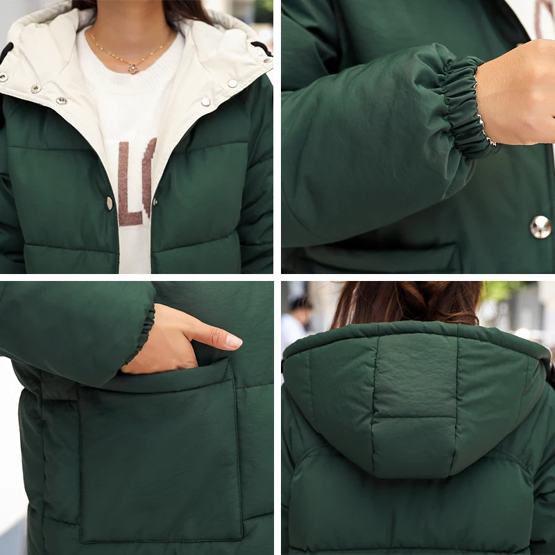 Обе стороны можно носить с капюшоном женские зимние куртки Oversize Длинные Женская