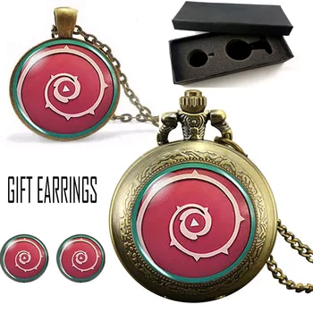 

Animax Steven Universe Shield Cabochon 1set/lot earrings +pocket watch +Pendant free box gift Necklace steampunk Fashion Jewelry