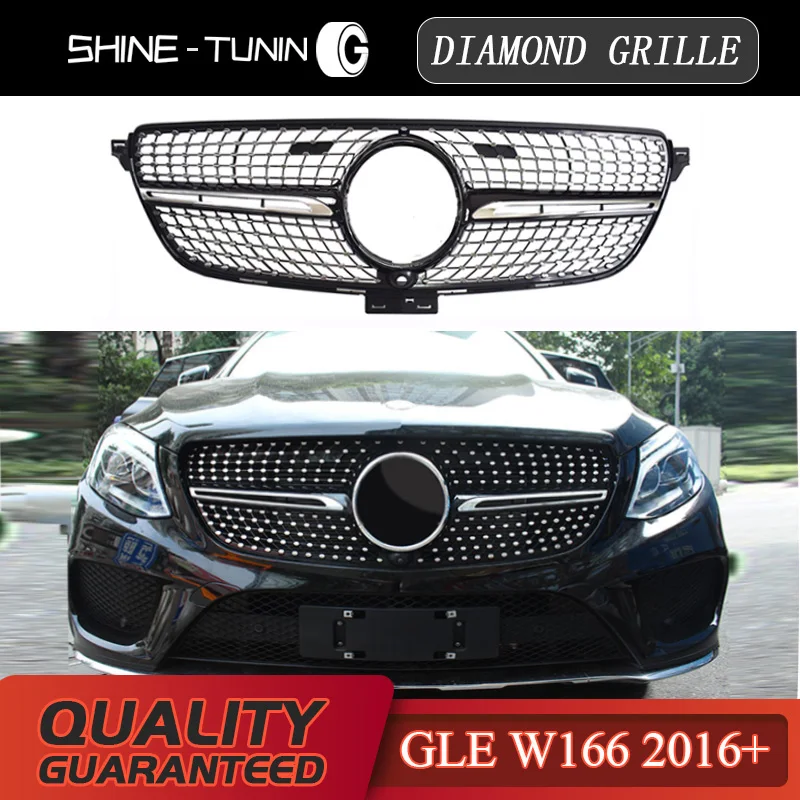 

Diamond grille Suitbale for M-B GLE Class W166 2016+ front mesh grille GLE COUPE W292 GLE400 GLE450 Without emblem