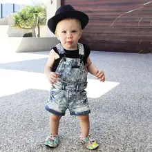 Детская одежда для маленьких девочек; джинсовые штаны без рукавов на подтяжках; одежда