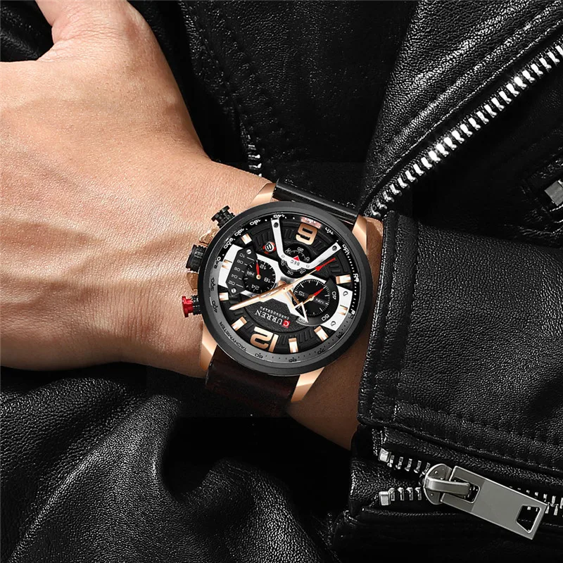 CURREN Relogio Masculino спортивные часы мужские лучший бренд класса люкс кварцевые мужские часы с хронографом и датой военные наручные часы водонепроницаемые 8329