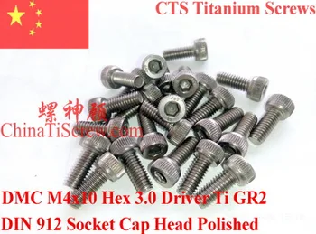 

Titanium screws M4x10 DIN 912 Socket Head hex 3.0 Driver Polished 10 pcs