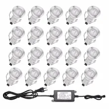 Porches Decks Decorative Outdoor Light Fixtures Recessed Wall Spotlight 12V IP67 Waterproof Uplight Lighting 20pcs/set B111-20