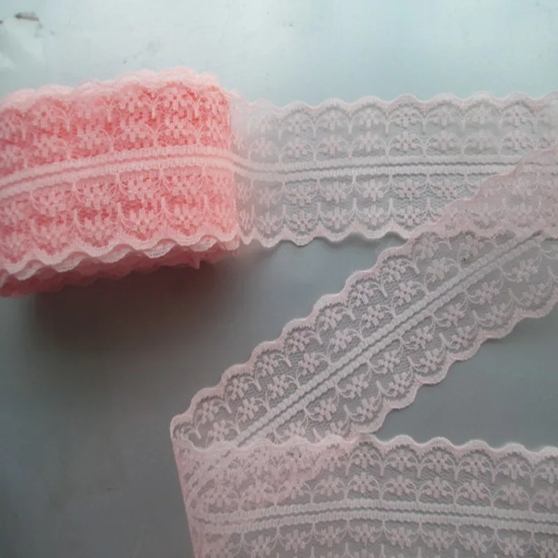 

New listing 10 yards / 4 cm wide Pale pink bilateral lace ribbon lace embroidery lace DIY craft