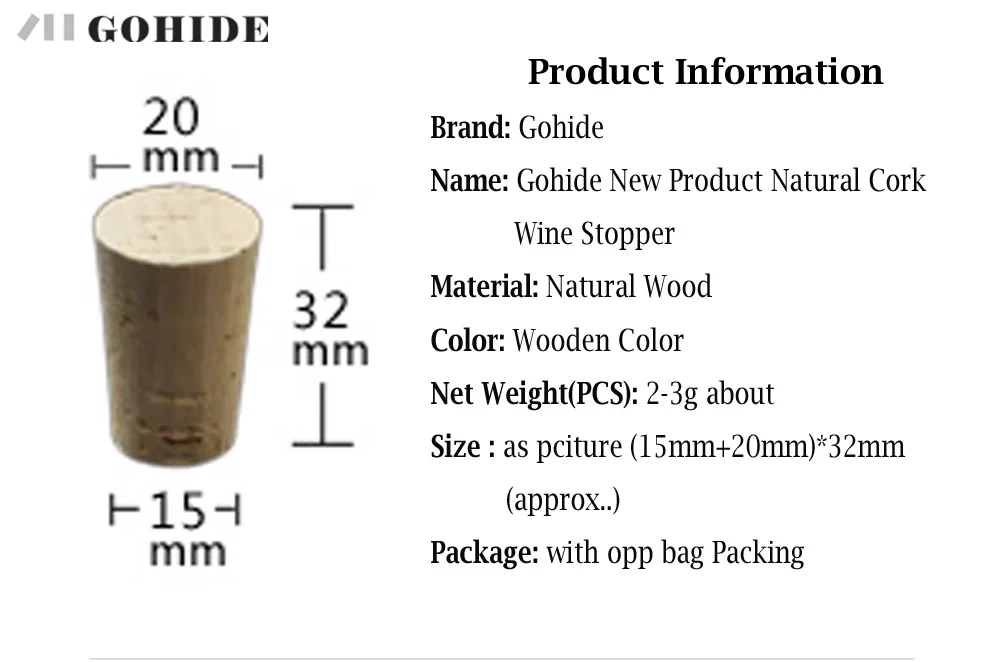 Гух 50 шт./лот натуральный пробки с натуральными деревянными пробками отверстия пробка для вина пробки бутылки Tampion пробка для пивных бутылок конус тип
