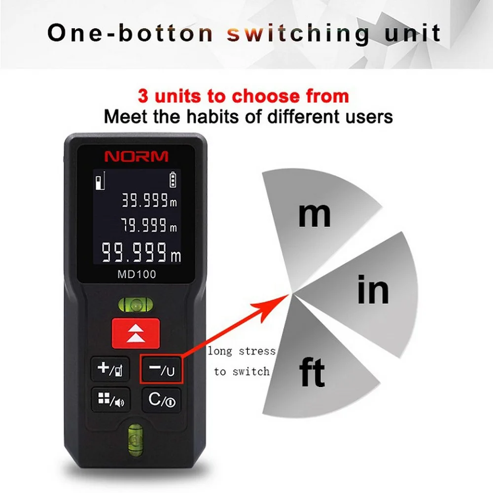 40/60/80/100M Laser Rangefinder Digital Laser Distance Meter Laser Range Finder for Area Volume Angle Measure Tool Rangefinder 40/60/80/100M Laser Rangefinder Digital Laser Distance Meter Laser Range Finder for Area Volume Angle Measure Tool Rangefinder
