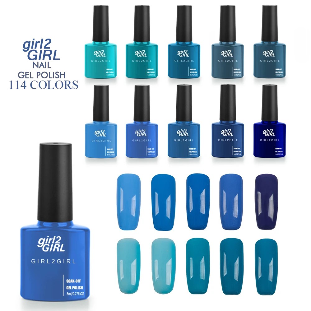 

girl2GIRL Gel Varnish 8ml 114 Solid Pure Colors Soak Off Nail gel UV LED Lamp Art Salon High Quality Painting Gel Nail Polishes